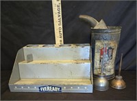 Antique Oil Cans & Energizer Battery Display