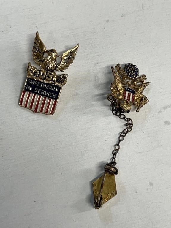 Sterling silver World War II Hart pins