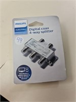 Digital coax 4 way splitter