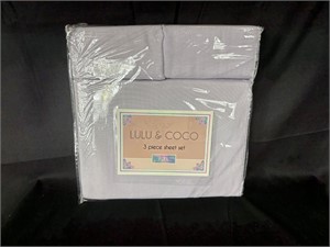 Lulu & Coco 3pc Full Size Gray Sheet Set (-1 case)