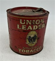 Vintage Union Leader Smoking Tobacco Tin