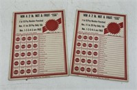 Vintage Lottery/Contest Cards