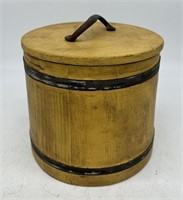 Vintage Wooden Bucket w/Lid