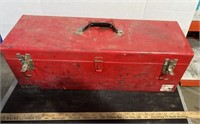 26" Metal Toolbox with some misc. items