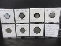 7 OLD CANADA SILVER COINS
