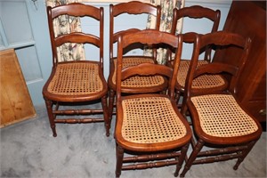 5 Cane bottom chairs (2 need to have cane