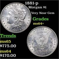 1881-p Morgan $1 Grades Choice+ Unc