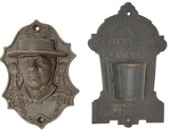 2 Cast Iron Match Safes