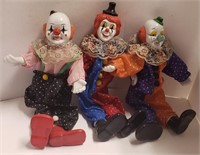 Porcelain Clown Doll w/ Wire Legs, 16"T *bidder