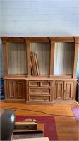 LARGE PINE BREAKFRONT/DISPLAY CABINET