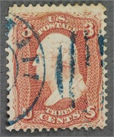 2 PC 1861 United States 3 Cents Stamp w/ Cancel Mk