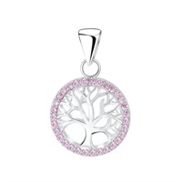 Pink Sapphire Bezeled Tree of Life Pendant