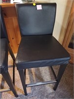 Large blk leather barstool (house)