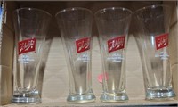 SET OF 4 SCHLITZ BEER DRINKING GLASSES