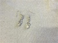 Music Note Earrings -  .925 Silver