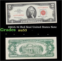 1963A $2 Red Seal United States Note Grades Select