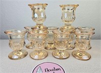 10 Glass Tapered Candle Holders