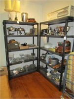 (3) Heavy duty plastic 5 shelf shelving units