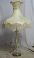 Victorian Tiered Glass Crystal Large Table Lamp