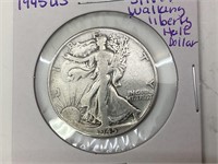 1945 US Silver Walking Liberty Half Dollar