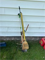 Lot of garden tools and brooms
