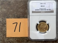 1886-S Liberty Head Gold Half Eagle NGC MS61