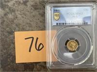 1849 Liberty Head Gold Dollar No L PCGS MS63