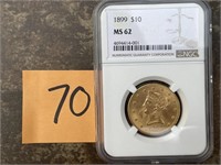 1899 Liberty Head Gold Eagle NGC MS62