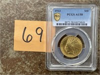 1913 Indian Head Gold Eagle PCGS AU58