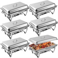 6 Pcs Chafing Dish Buffet Set, 8 Qt SS