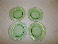 Set of 4 Depression Glass Salad Plates