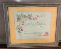 Happiness is Homemade Cross stitch picture