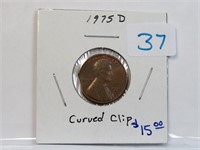 1975 D Lincoln Cent Clip ERROR