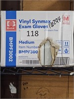 10-100ct vinyl exam gloves size M