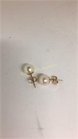 14KT Gold & Pearl Earrings