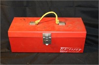 Red Metal Tool Box & Contents