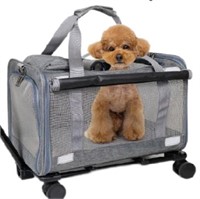 3x Prokei Gray Pet Carrier With Wheels