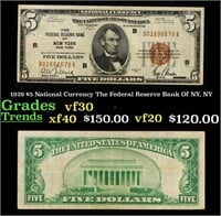 1929 $5 Green Seal Federal Reseve Note Grades vf++