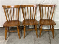 Three Ethan Allen by Baumritter Wooden Chairs