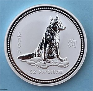2006 Australia Year of the Dog Silver Dollar