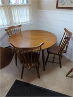 Wood table with six chairs