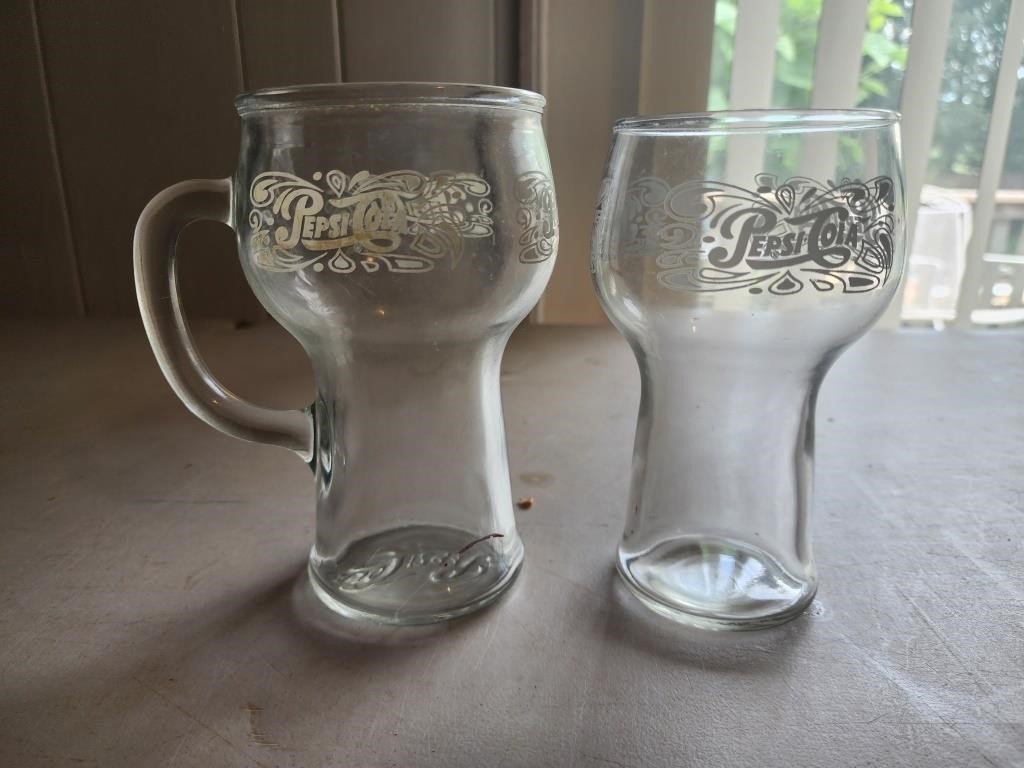 Vintage Pepsi Cola Drinking Glasses /