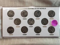 Silver WWII Nickel Set