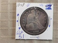 1843 Seated Liberty Dollar VG