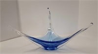 BLUE CHALET ART GLASS DISH