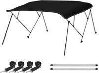 Bimini Boat Cover  Black  3 Bow 6'Lx46Hx54-60W