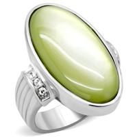 Pretty Polished Ring With Conch In Apple Green