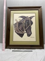 Old Maude Dexter Bowles Signed Print Horse F
