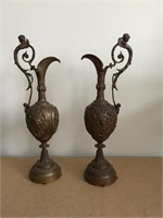 PAIR TIFFANY & CO. BRONZE EWERS SIGNED