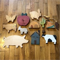 Lot of Wooden Cutout Decorations